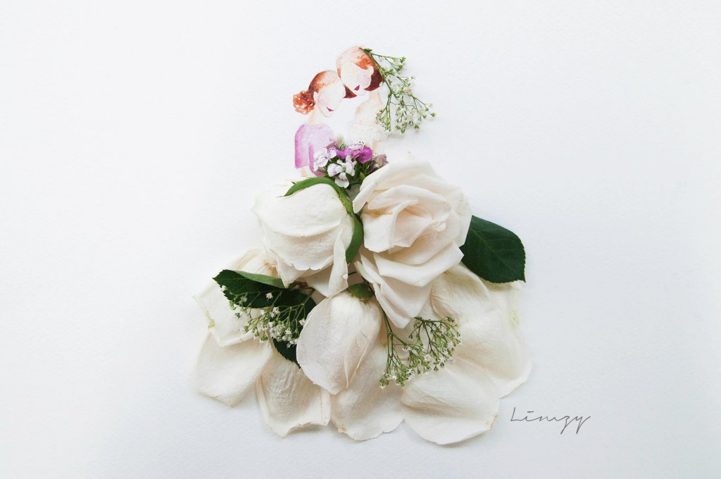 White wedding Roses
