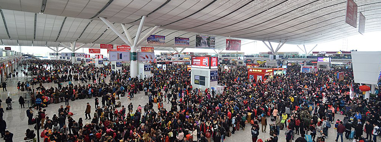 Shenzhen North Railway Station Crowded with People